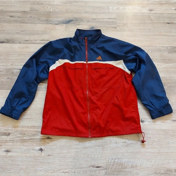 Vintage Mens Adidas Full Zip Zip-Up Track Jacket Red Blue White Size XL - Picture 6 of 6